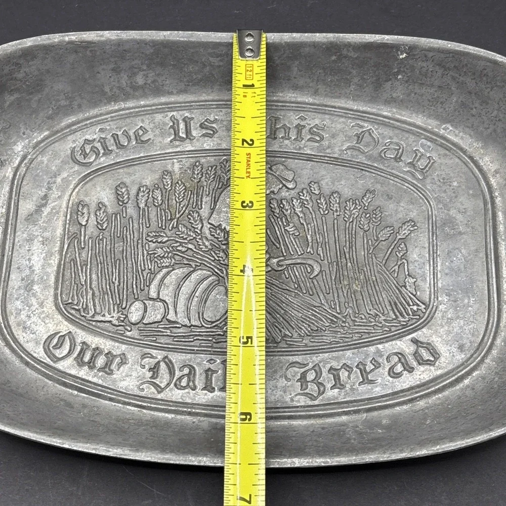 Vintage Pewter-Look Metalware Lot - Guardian Service Pot & Duratale Platter